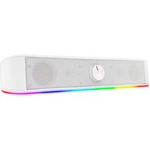 Tilted Nation Gaming Soundbar - RGB 지원 PC용 컴퓨터 스피커 사운드바 HiFi 스테레오 Bluetooth 및 3.5mm Aux 데스크탑용 USB 전원, 하얀색