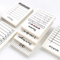 심플 라인 테마 메모지_50매 일정 메모리 포스트 쪽지, Wishlist