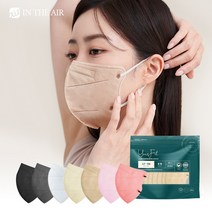 KF94 인디에어 유어핏 귀편한 컬러 새부리형 마스크 대형 100매 에코팩, KF94 유어핏 대형, 화이트 100매