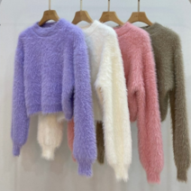 보들보들 앙고라 라운드넥 니트 겨울 4color 니트티