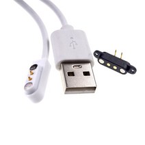 YUXI-마그네틱 USB 충전 케이블 암수 포고 핀 커넥터 전원 솔루션 2 자석 접촉 패드 PCB 솔더, 02 Straight 25cm