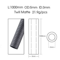 저무리 호환제품 탄소 섬유 튜브 파이프 1 개 길이 1000MM 직경 100CM 4mm 5mm 6mm 7mm 8mm 9mm RC 모델 비행기 드론 액세서리, 08 5x3 Twill Matte