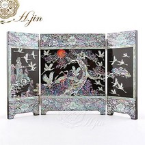 바보사랑 H.jin 자개 나전칠기 병풍 (송학 십장생).현진통상