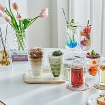 까사무띠 더블월글라스 이중유리컵 8p+디퓨저&화병 1p, 단품