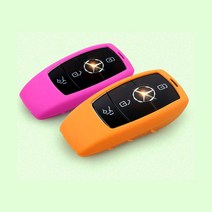 (골져스) 벤츠 GLE W167 300d 450 실리콘 키케이스 키링 키홀더 자동차 키커버 키보호 차키 악세사리 차량 용품, ggs_벤츠신형키-핑크