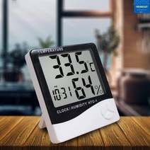 FreshDcart HTC1 실내 온도계 습도 인큐베이터 미터 및 정확한 온도 표시기 벽 장착 LCD 디지털 시계 모니터 USA 미국