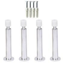 스프링 도어 완충 방문 스토퍼 4개입 세트 + 설치 피스 칼블럭, 실버, 실버