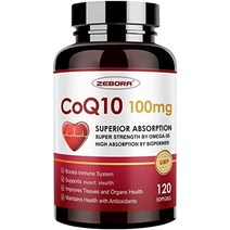 pqq bioperine amp 포함 zebora coq10-100mg-softgels 오메가-3 코엔자임 q10(유비퀴논) 고흡수성 보충제 강력한 항산화제 심장 증폭기 지원, 120카운트(1팩)