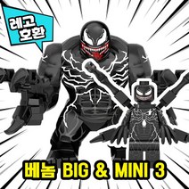 [큐브월드] 레고호환 1+1 빅사이즈&미니피규어 콤보 세트 컬렉션 블록 미니피규어 중국레고 레고호환블록, 16.베놈BIG & MINI 3