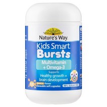 Natures Way 네이처스 웨이 어린이용 스마트 버스트 멀티비타민 + High DHA 피쉬오일 100 정 Kids Smart Bursts Multivitamin + High D, 1개