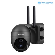 YESKAMO 예스카모 300만화소 실내외용 태양광패널 배터리형 무선 CCTV 카메라, 블랙 단품
