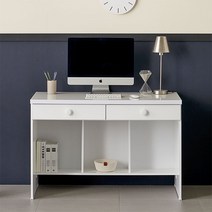 블랑누보 딜리 1140 화이트 1인용 작은 미니 공부방 안방 대학생 중 고등학생 책상 겸 테이블, 화이트(벙커2서랍책상)