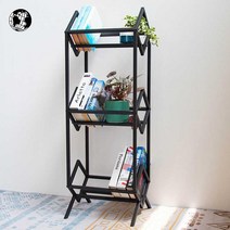 진열대 선반 메탈 북유럽 모던 소형 보관 책장, 화이트, 3단