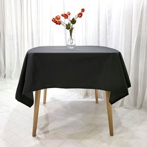 방수식탁보 테이블보 검은색 블랙 완성 크기 145x145, PU네이비