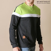 하트비트 다베넨 맨투맨 베이직핏 라운드 레터링 긴팔티셔츠 커플룩 단체복 남자 여자 남여공용 빅사이즈 커플티 배색 단체티