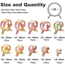 파이프글램프 10pcs 스프링 밴드 연료 호스 클립 실리콘 재사용 가능한 옵션, 01 5mm