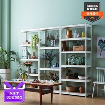 [스피드랙] 다용도/베란다 철제 수납선반 가로 600mm 모음, 600/2100/4단/블랙