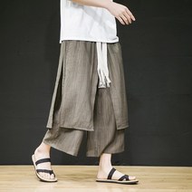 반바지 7부 팬츠 투피스 캐주얼 루즈 나인 쿼터 팬츠 라지야드 와이드 레그 팬츠