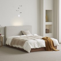 편하게 기댈 수 있는 LED 가죽헤드 침대 SS (본넬매트) DW116, 라이트그레이