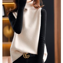 드레스허그 하이넥 캐시미어 스웨터 조끼 베스트