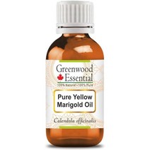 그린우드 에센셜 퓨어 옐로우 마리골드 오일 Calendula Officinalis 천연품질 100ml 3.38oz Greenwood Essential 428405, 100ml (3.38 oz)