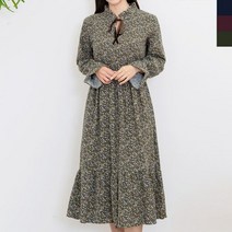 이지핏 UND 8801 여자플라워밑단프릴원피스 슬림핏 루즈핏 dress home party