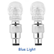 스컬 자전거 라이트 자전거 밸브 라이트 모션 활성화 LED 라이트 안전 사이클링 램프 휠 타이어 밸브, 03 White - Blue light
