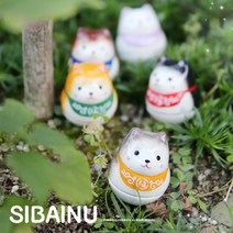시바이누 오뚝이 인형 [일본 출고 도자기 공예 시바견 강아지], 초록