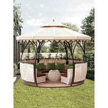 원형 몽골 파고라 야외 단독주택 가제보 방갈로 쉼터, 직경 3.6M  (바닥 없음)