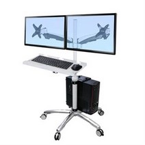 EMC-24 엔산마운트 모니터 거치대 이동형 스탠드 컴퓨터 일체형 워크스테이션 의료용 모바일 카트 EMR 시스템