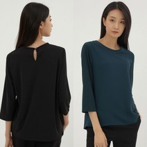 [지센] 여성 뒤 포인트 블라우스티(색상2종)