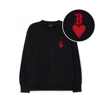 MLB 하트 오버핏 맨투맨 BOS (Black) (KM147650)