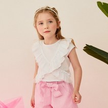 [리틀스텔라] 브이 러플라인 캡소매 티셔츠 FSPMCTR908M1