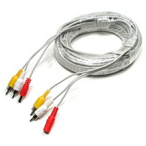 ◀트레이드몰▶Coms CCTV 케이블 15m - 2RCA + DC 5.5 전원 회색 CCTV악세사리 CCTV부품 보안TV CCVT카메라 CCTV용품 감시◀트레이드몰▶, ◀트레이드몰▶