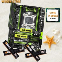 HUANANZHI-X79 슈퍼 게임 마더 보드 세트 듀얼 M.2 NVMe SSD 슬롯 CPU 인텔 코어 i7 3960X 3.3GHz, 한개옵션0