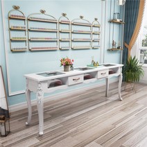 유럽풍 엔틱 네일테이블 1인용 2인용 네일샵 네일가구 인테리어 책상, 유리2.0M테이블