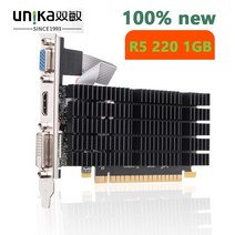 그래픽 카드 Radeon R5 220 1G DDR3 시리즈 R5220 1GB 비디오 VGA DVI-D 데스크탑 맵 100%, 한개옵션0