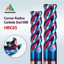 목공엔드밀 라우터 비트 밀링 솔리드 카바이드 코너 반경 엔드 밀 HRC65 4 플루트 나노 블루 코팅 CNC 공구 엔드밀 R0.5 R0.2 R1 R2 ~ 8 표면 가공, 20R3X45X100L