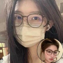 다잇템 여자 패션 뿔테 라운드 갈색 안경