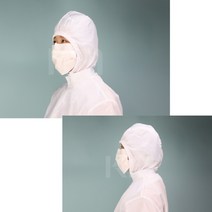 반도체 식품공장 해썹 제전 방진후드 작업모 정전기방지 실험실 LCD 추천 청정, M, WHITE, 1개