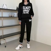 쉬즈아츠 메이트세트 브이넥맨투맨세트 커플룩 편한룩 국내제작