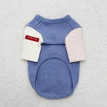 [펫디자인] 삼색티셔츠 6colors 강아지옷 강아지티셔츠 강아지배색티셔츠, 블루