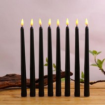 이케아 led 코스트코 인테리어 오브제 캔들 선물6 개의 검은 색 LED 생일 양초 팩 노란색 따뜻한 흰색 플라스틱 불꽃없는 깜박임 배터리 작동 LED 할로윈 양초, 노란색 깜박임