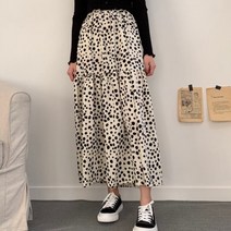 퍼니걸스 5490 데일리 밴딩 도트 땡땡이 롱 스커트 여성의류