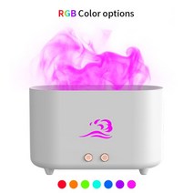불멍가습기 가습기 quot 불꽃 공기 250ml 홈 전기 초음파 에센셜 디퓨저 소금 스톤 7 색 LED 안개 분무기quot, [03] White No Salt Stone