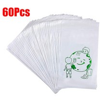 차량용 쓰레기통 60Pcs 일회용 자동차 쓰레기 봉투 흰색 만화 포 자동 홀더 스토리지 수 인테리어 액세서리, [01] WHITE