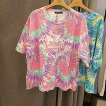 레겐보겐 50%얇은두께 컬러가 화사한 헬로 물나염 반팔티 2컬러