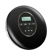 라운드 스타일 -CD 플레이어 휴대용 헤드셋 HiFi 음악 재생기 -CD 워크맨 디스크맨 플레이어 충전식 충격 방지 강사 -CD, 검은 색