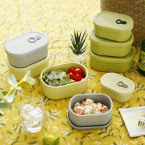 대일 실리콘 밀폐용기 2p세트 구성, 실리콘 스팀홀 용기 200ml 라임 2P