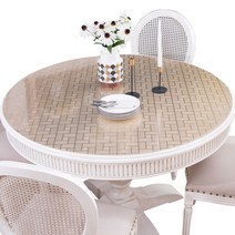 북유럽 원형 테이블 매트 방수 식탁보 PVC 식탁 덮개, 상세 페이지 참고, 설화 100cm 라운드